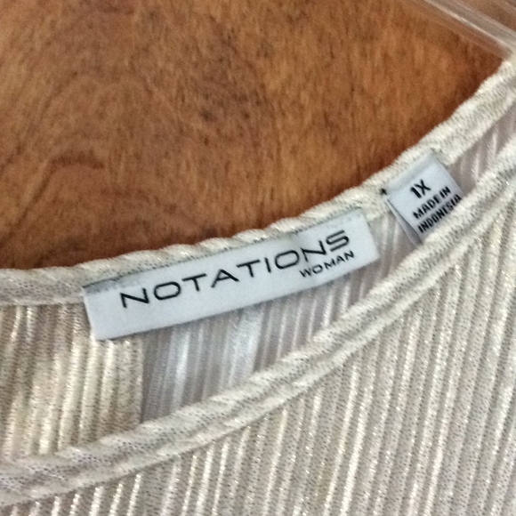 Notations Golden Metallic Cap Sleeve Ribbed Shell NWOT - Picture 6 of 8